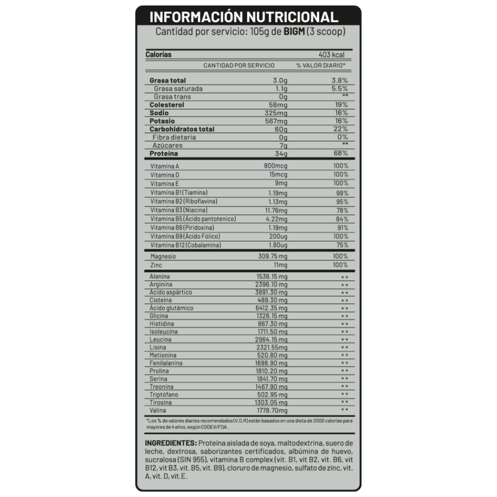 GANADOR DE MASA BIGM - UNIVERSE NUTRITION