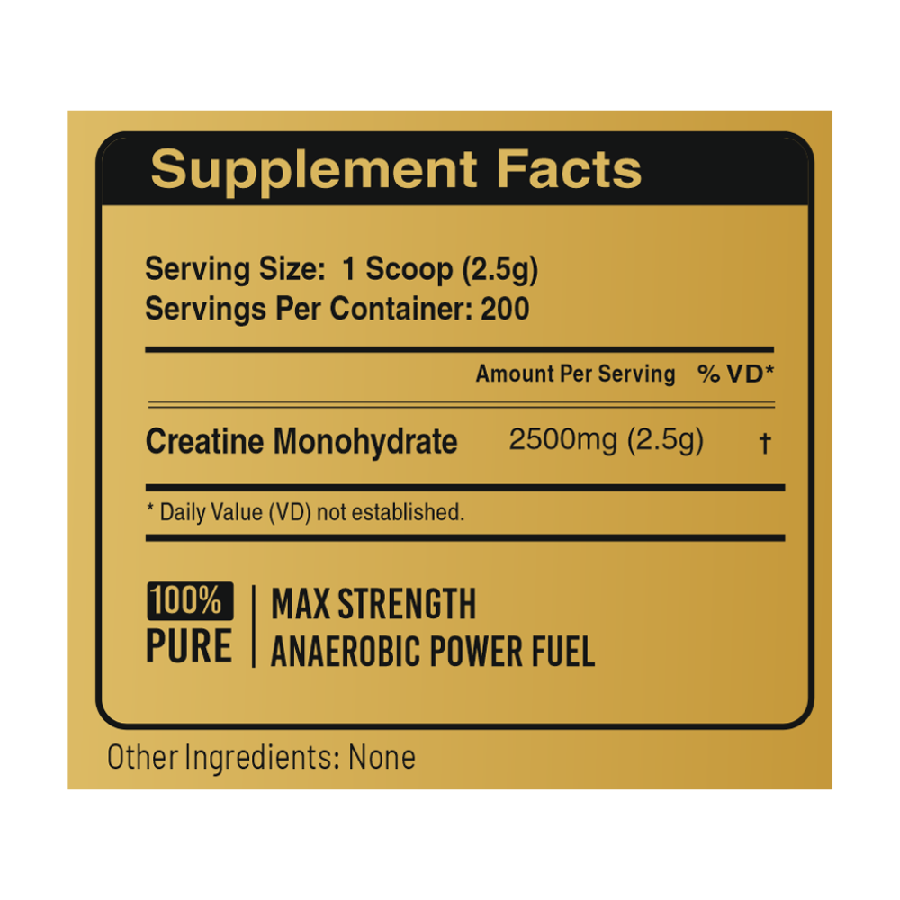 CREATINA MONOHIDRATADA 500 GR - LEVEL PRO