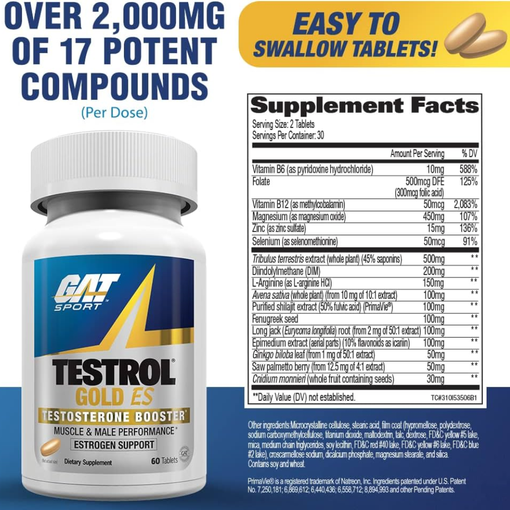 GAT SPORTS TESTROGOLD 60 CAP – AUMENTO DE TESTOSTERONA NATURAL