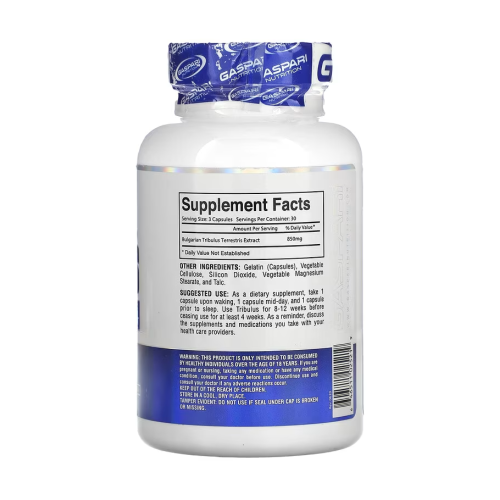 TRIBULUS 90 CAP GASPARI NUTRITION – POTENCIADOR NATURAL DE TESTOSTERONA